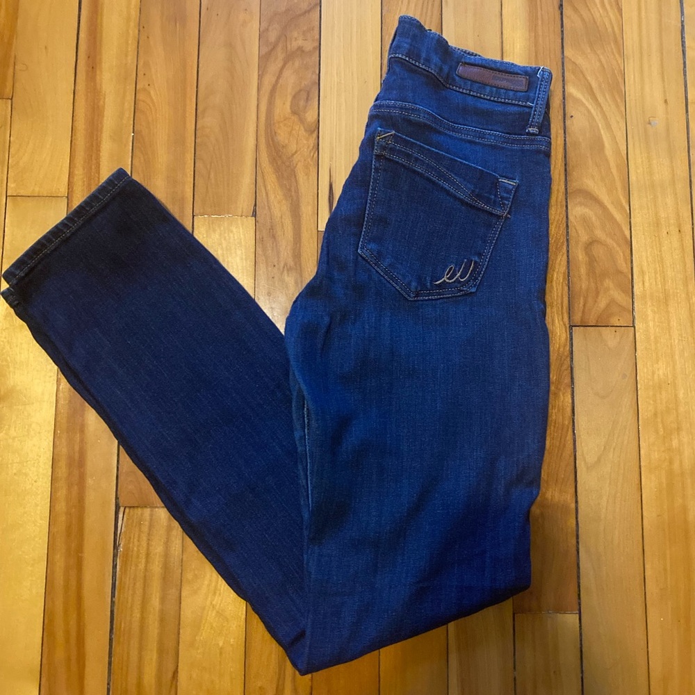 EXPRESS skinny midrise jeggings - medium to dark wash